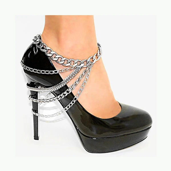 

New Sexy Women Gold Silver Drapped Ankle Chains Anklet Foot Bracelet Chain For Heel Shoe for girl