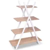 Bookshelf Shelves X-Shape 4 Tier Ladder Storage Bookcase Display Home Office