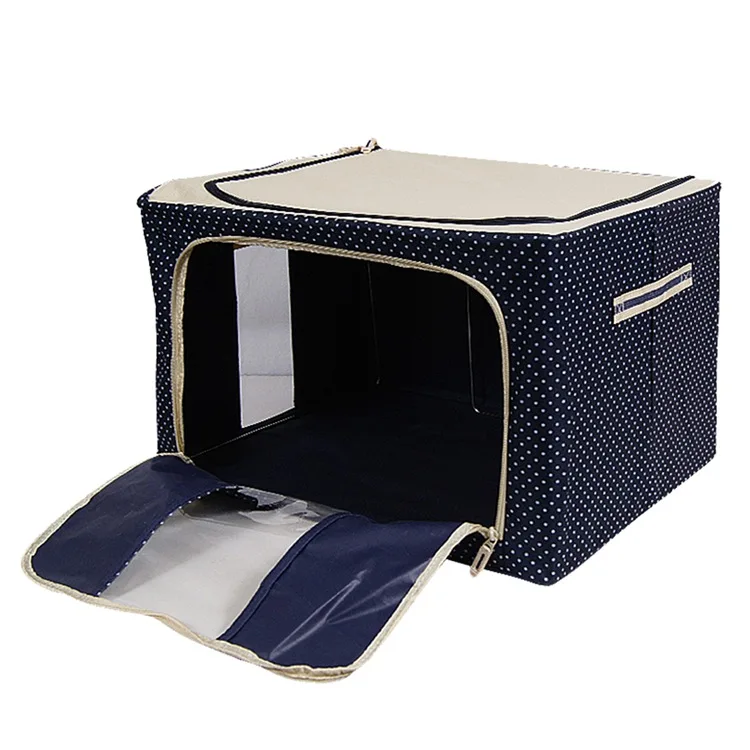 Customized Wholesale Zipper Textile Storage Box Clothes Travel Fabric