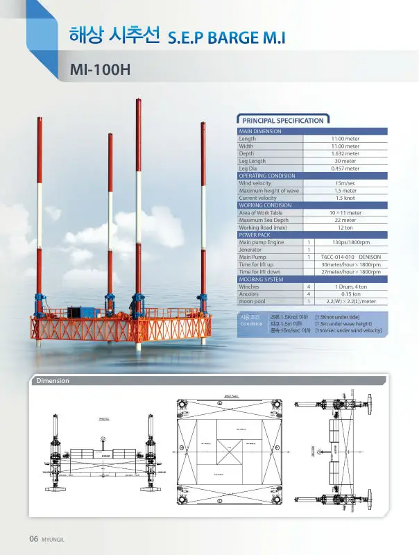 
Jack-up barge of soil for investigation 