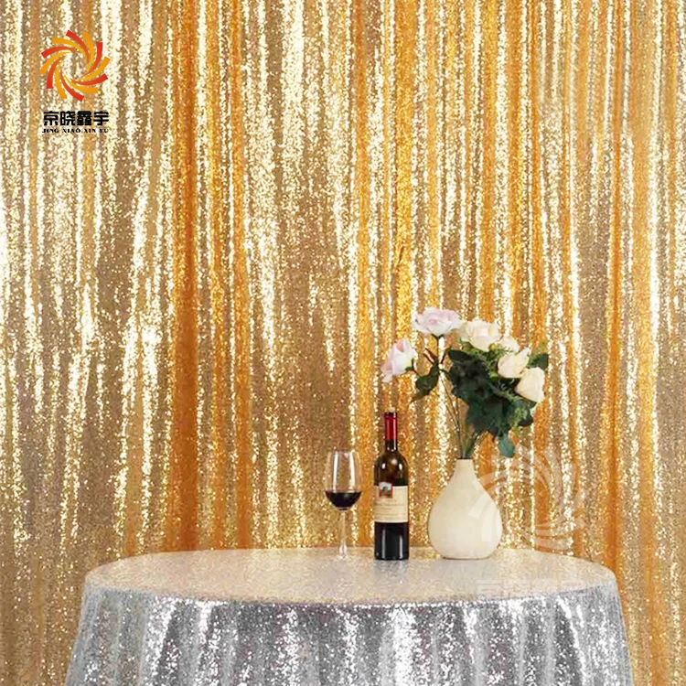 4*7ft Gold Sequin Fabric Backdrop Wedding Stage Backdrop - Buy 4*7ft ...