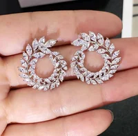 

Cubic Zirconia Stud Earrings Crystal Girl Ear Studs For Women Fashion Jewelry brincos