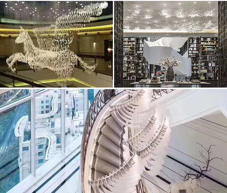 Engineering customization Luxury Hotel Hanging Modern project Crystal Chandelier for hotels