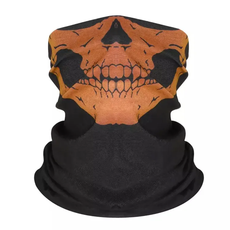 
Multifunctional skull print bandana seamless headwear neck tube bandana 
