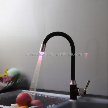 Black 3 Color Changing Led Kitchen Faucet