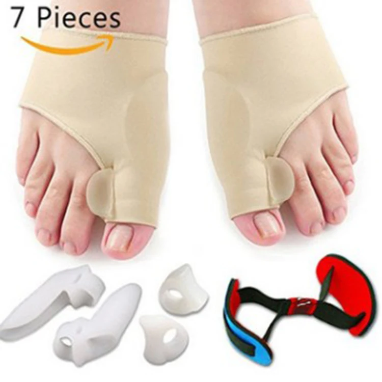 

Foot care 7 pieces Hallux Valgus Bunion Corrector Sleeve Kit Big Toe Joint Hammer Toe Separator toe spreader