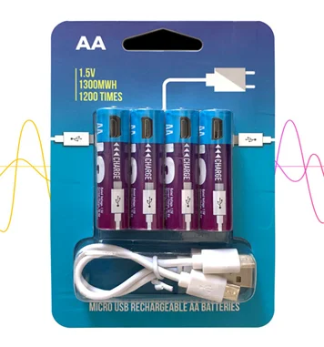 
Logo Brand Custom Rechargeable Battery 1.5V 1.2V AA AAA Reusble Micro USB Charging Port aa aaa Batteries Ni Mh Wholesale 