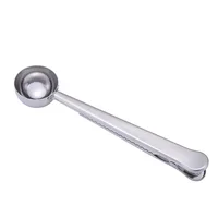 

Multifunction Stainless Steel Tea Measuring Spoon Wholesale Sugar Coffee Spoon with Sealing Clip