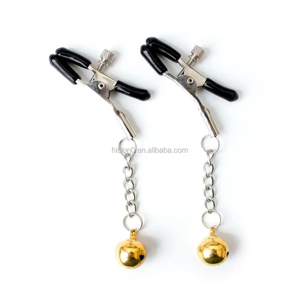 Cute Tiny Sm Under The Bed Restraint Toy Breast Clamps Nipple Clamps Clit Clip With Gold Bells