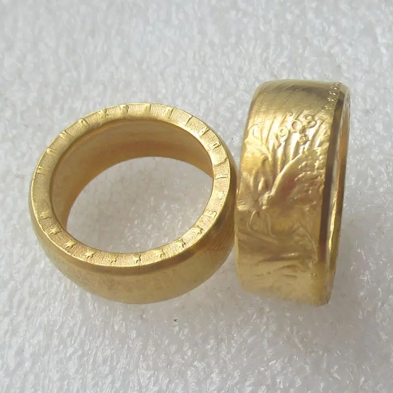 

Handmade from American 20$ Coin Gold Plated Ring Handcrafted US Size 8-16# Coin Rings, Gold color