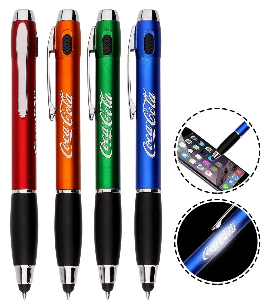 2019 New Promotional Gift Led Light Pen Lighting Up Laser Logo Metal