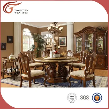 Wholesale Baroque Luxury Dining Room Furniture Set Long Round