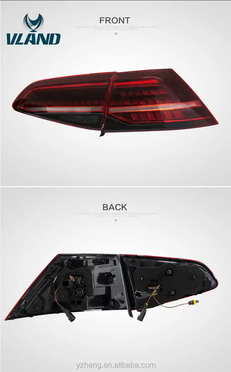 Vland Factory Car Taillights For Golf7 2014-2017 Full-LED Tail Lights For 2017-2018 Golf7.5 Plug And Play