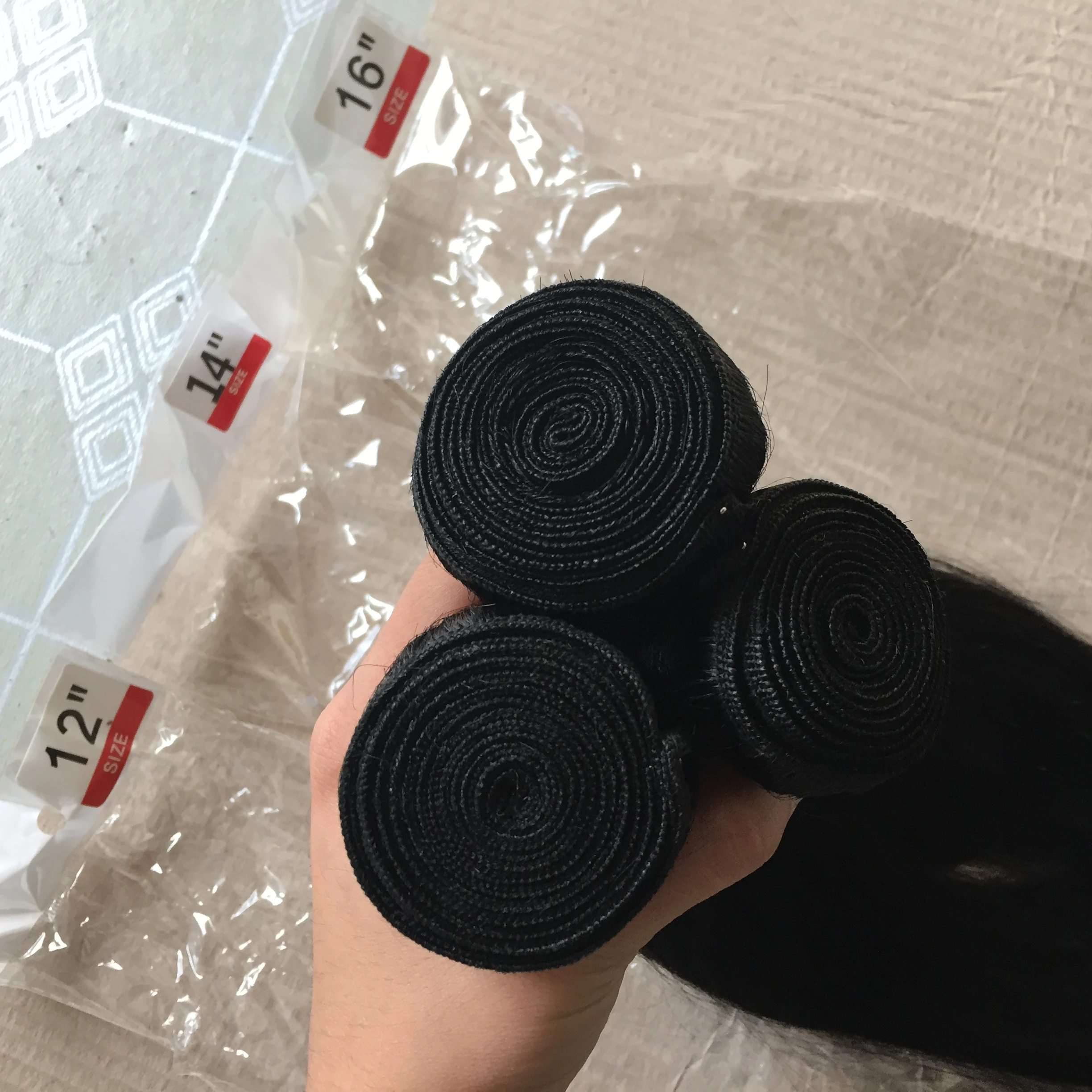 

Cheap hair extensions 12+14+16inch straight virgin non remy indian hair