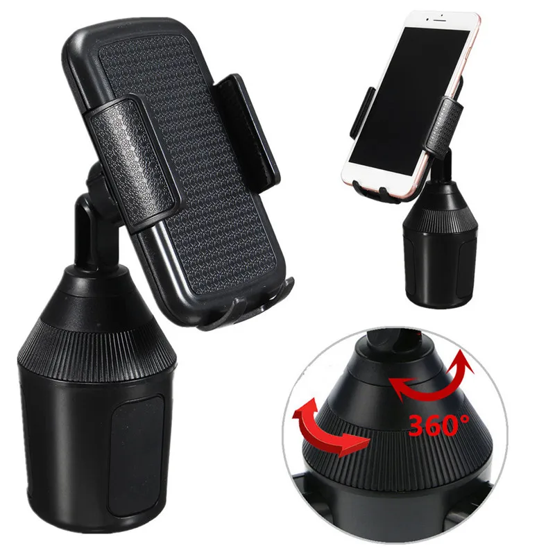 

Flexible Portable Stable Mount Stand Smart Mobile Cell Cup Phone Holder Car, Black