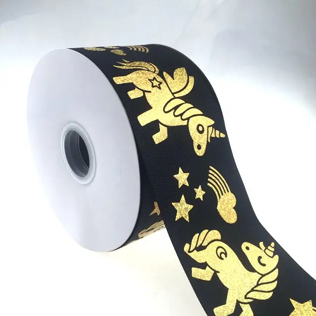 

Wholesale gold/rainbow unicorn hologram Ribbon for packing, 196 colors