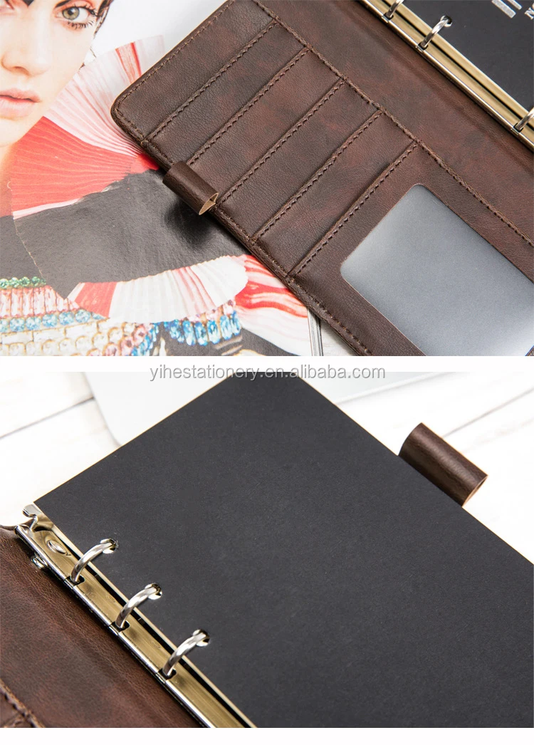 B6 Pu Leather 6 Rings Binder Planner Custom Personal Travel Diary