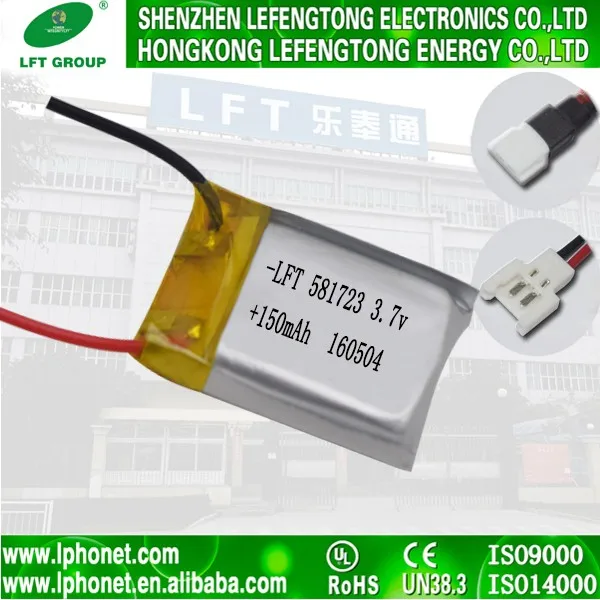 581723 3.7v 150mah Lipo Mini Rc Quadcopter Intruder Ufo Toy Battery