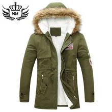 2015 New Arrival Fashion Men Winter Thick Warm Fur Collar Cotton-Padded Coat Jacket Men Parkas Hooded Coat Outdoor Jacket S-4XL