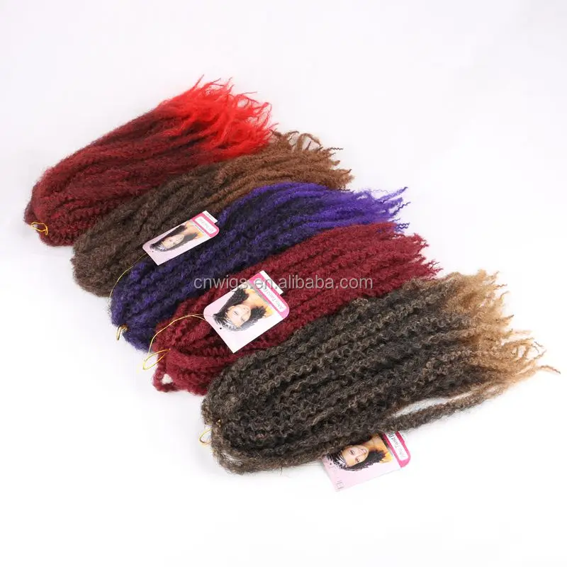 18inch 100g Synthetic Hair Extensions Afro Kinky Black Brown Ombre