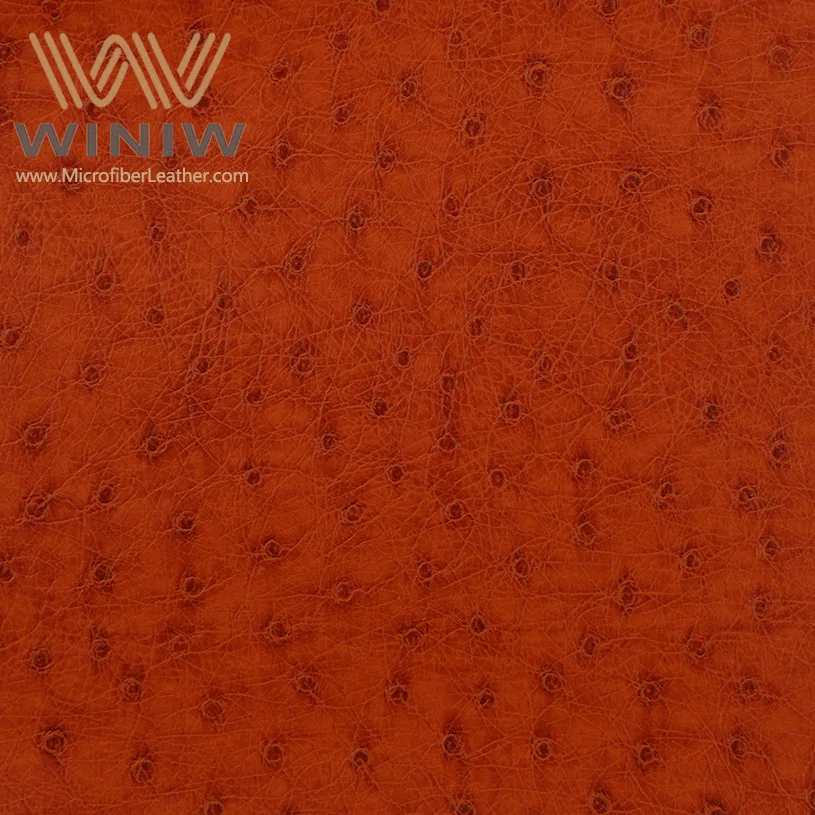 Fashion Eco Friendly Vegan Ostrich Pattern Seat Cover Leather Filling Upholstery Material Manufacture Supplier