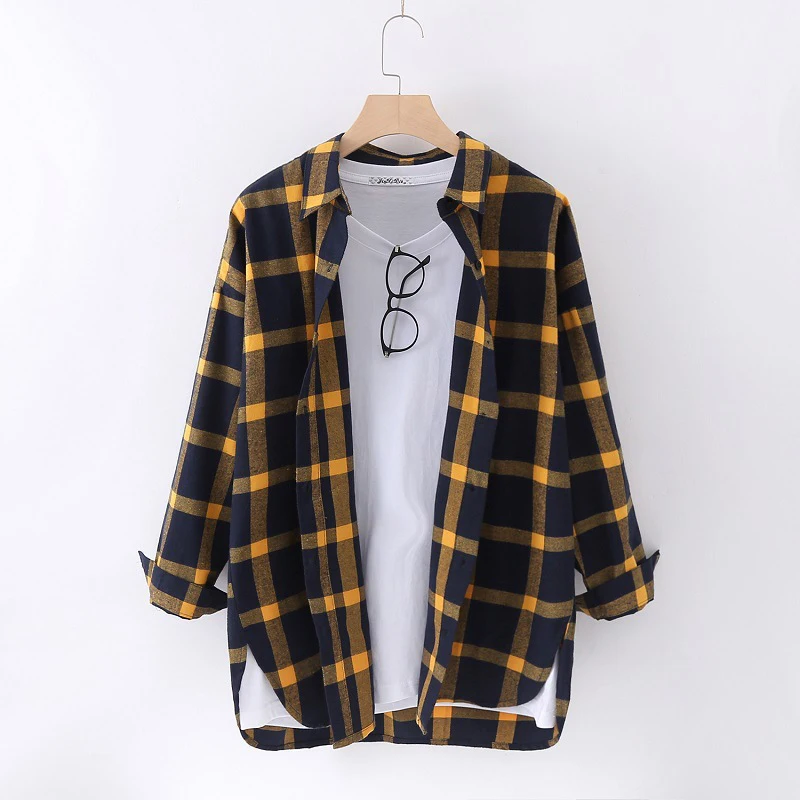 

Wholesale Factory Manufacturer Plaid Shirts Woman Blouse, N/a