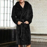 

Warm more bigger sizes hooded patch pocket extended man long sleeve robe