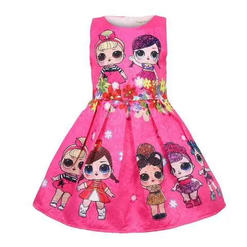 

Summer Kids Sleeveless cotton Cartoon Printing dress for girl 2-10 year, Customized