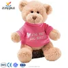 Custom lovely pictures designs personalized dressed teddy bear popular stuffed soft pink plush teddy bear