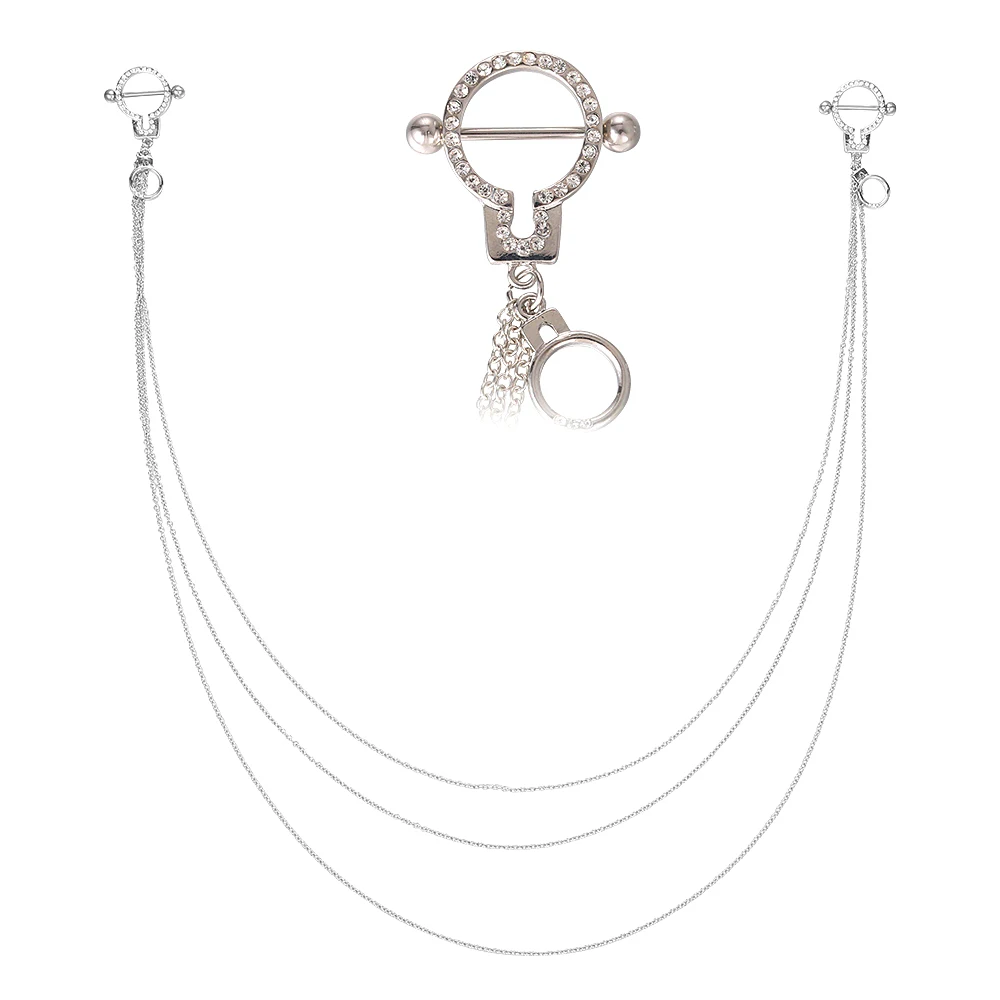Sex Gay Jeweled Nipple Piercing Slave Chain Female Nipple Ring Buy