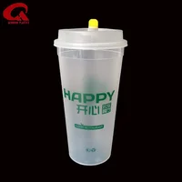 

23oz 700ml disposable PP IML milk tea container plastic cups with lids bubble tea cup