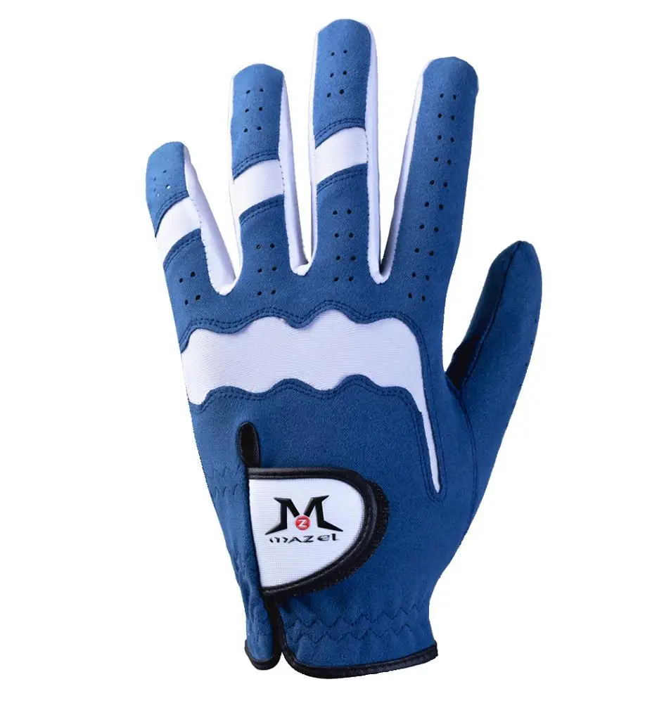 

2020 Non Slip Microfiber Cloth Multi Color Anti-slip Free Shipping Golf Gloves for Man, White/blue