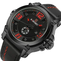 

NAVIFORCE Top Luxury Brand Men Sports Military Quartz Watch Leather Strap Wristwatch Man Analog Date Clock Relogio Masculino