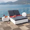 Outdoor Furniture Rattan Outdoor Cabana Beds Double Sun Lounger