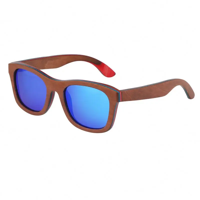 

JH Stock Custom Logo Trendy Bamboo Sun Glasses Polarized Skateboard Wood Men Sunglasses 2023