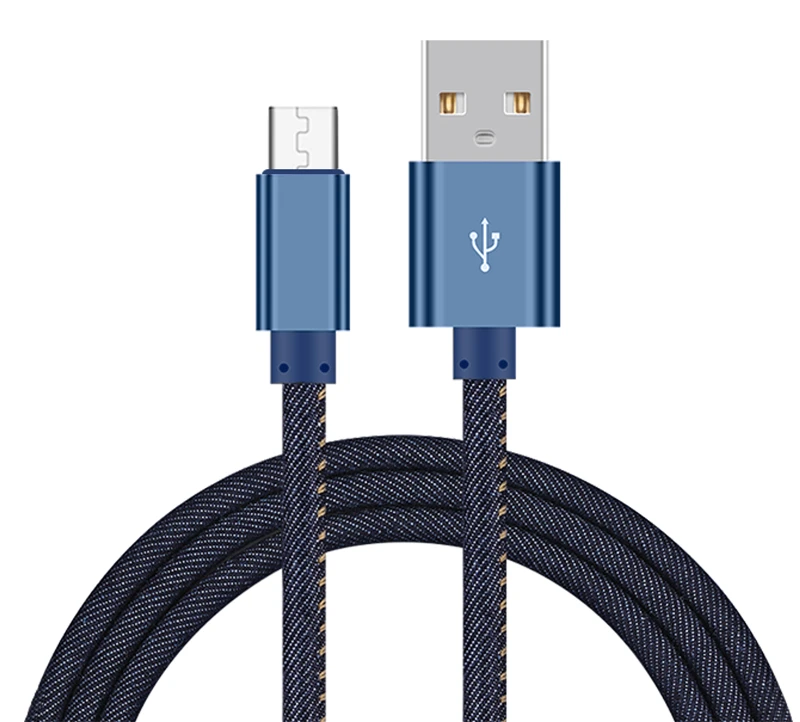 

Best selling 3ft micro usb cable charger for samsung, Jean blue/black/red for micro usb cable charger