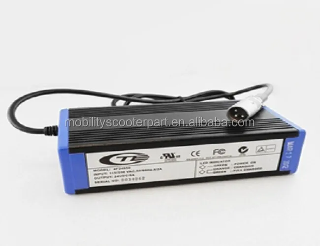 

CTE 4F24050 24V 5A Lead Acid Gel battery Charger Mobility Scooter parts XLR3 AU EU 3-pin plug handicapped wheelchair