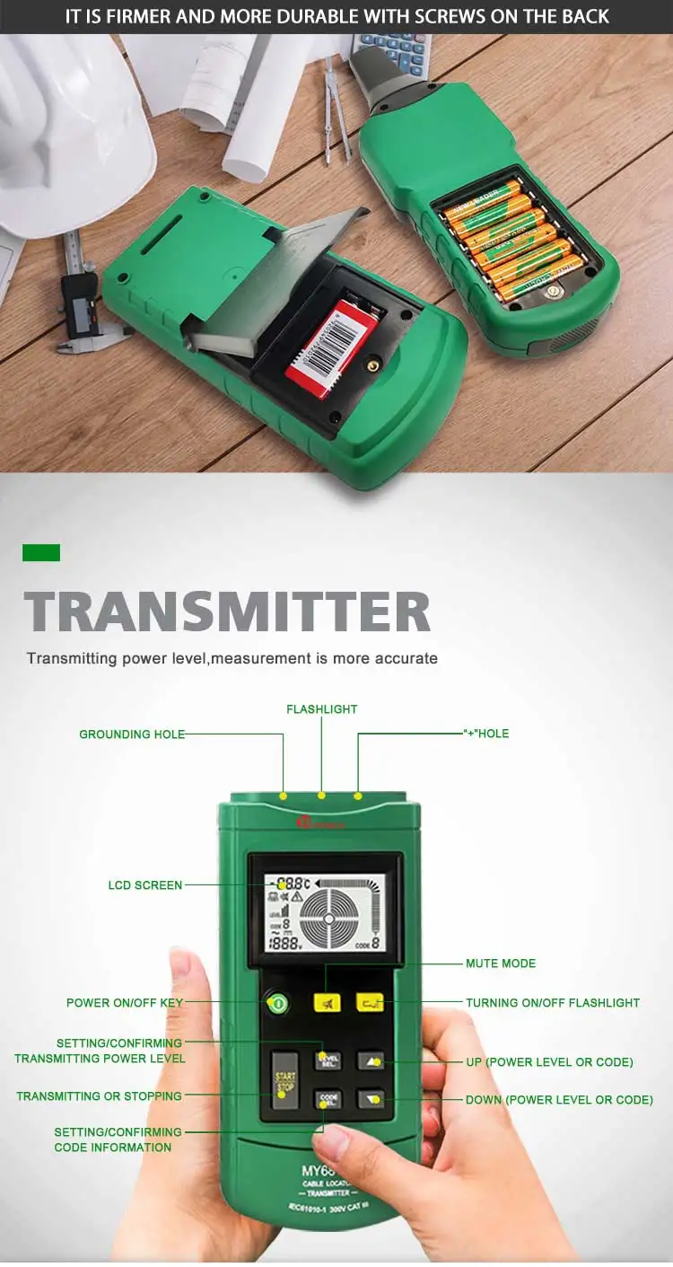 Hot Sale Professional Cable Detector Underground Cables Pipe Locator