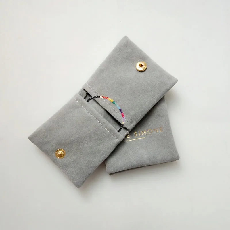 Mini Velvet Envelop Flap Pouch With Button Jewelry Pouch Bag For