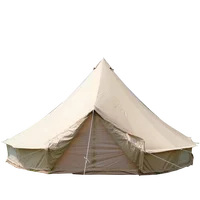 

Canvas Bell Tent 6m 5m 4m Glamping Cotton Outdoor Waterproof Large Family Camping Tent Folding Collapsible Luxury Marquee Tent
