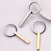 Personalized Stainless Steel 3D Bar Keychain Custom Engraved Name Wedding Date Key Chain For Men Women