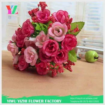 Fashion 21 Headscheap Wholesale Silk Red Roses Wedding Bouquets