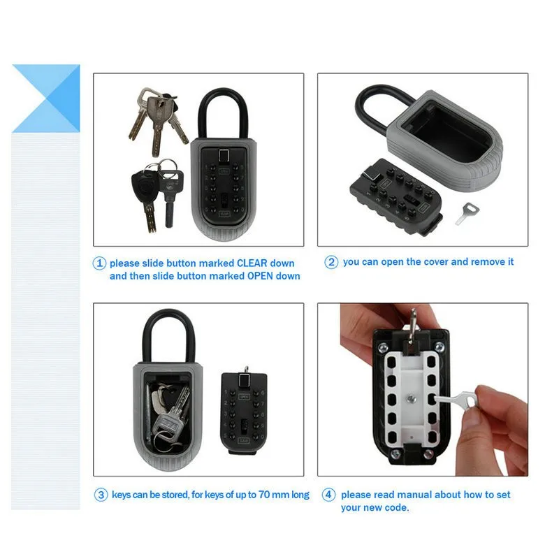 AJF high quality Hang up Key box or Punch Button Key Safe for European and American markets
