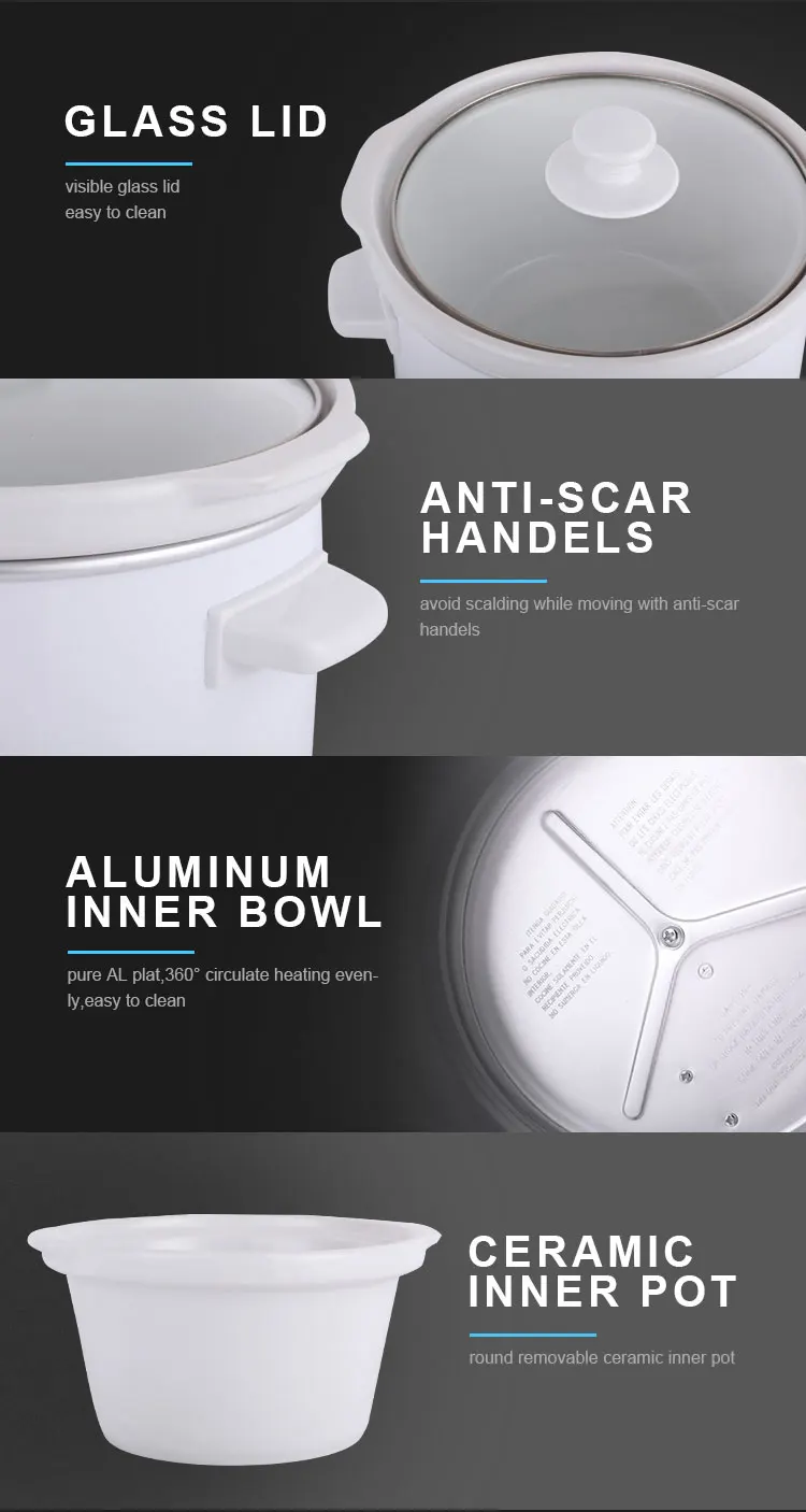 Soup Design Chinese Kitchen Appliance New 2.5 Litre Sear And Stew Crockpot Mini 2.7 Quart Round Manual Slow Cooker