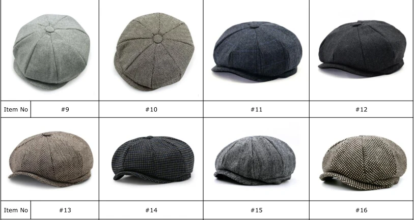 Stock Custom Wool Felt Checked Fabric Ivy Cap Hat Newsboy Cap - Buy ...