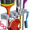 ABS Wall Mount Magic Utility Mop Broom Holder for Garden Tool Rack Garage Organization Storage Hangers with 5 Holders 6 Hooks