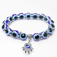 

2019 Hot Selling Women and Mens Handmade Bracelet High Quality Blue Turkish Eye Charm Lucky Beaded Bracelet