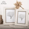 INTCO FSC BSCI 4x6 5x7 8x10 Family and Office Decor Wall Mounting and Desk Top Distressed White Wood Finish Photo Picture Frame