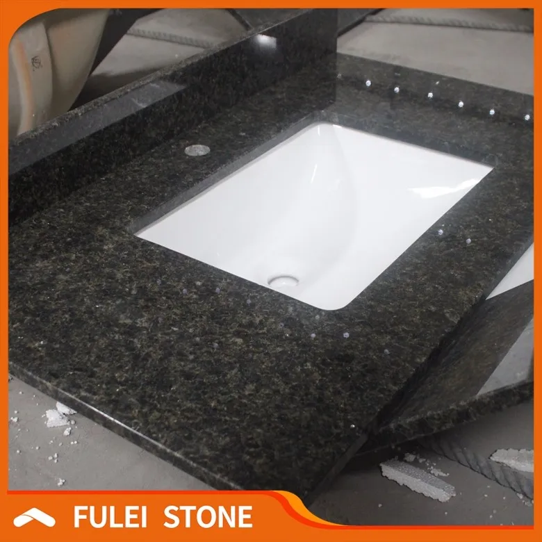 Cheap Price Verde Ubatuba Granite Bathroom Vanity Countertops