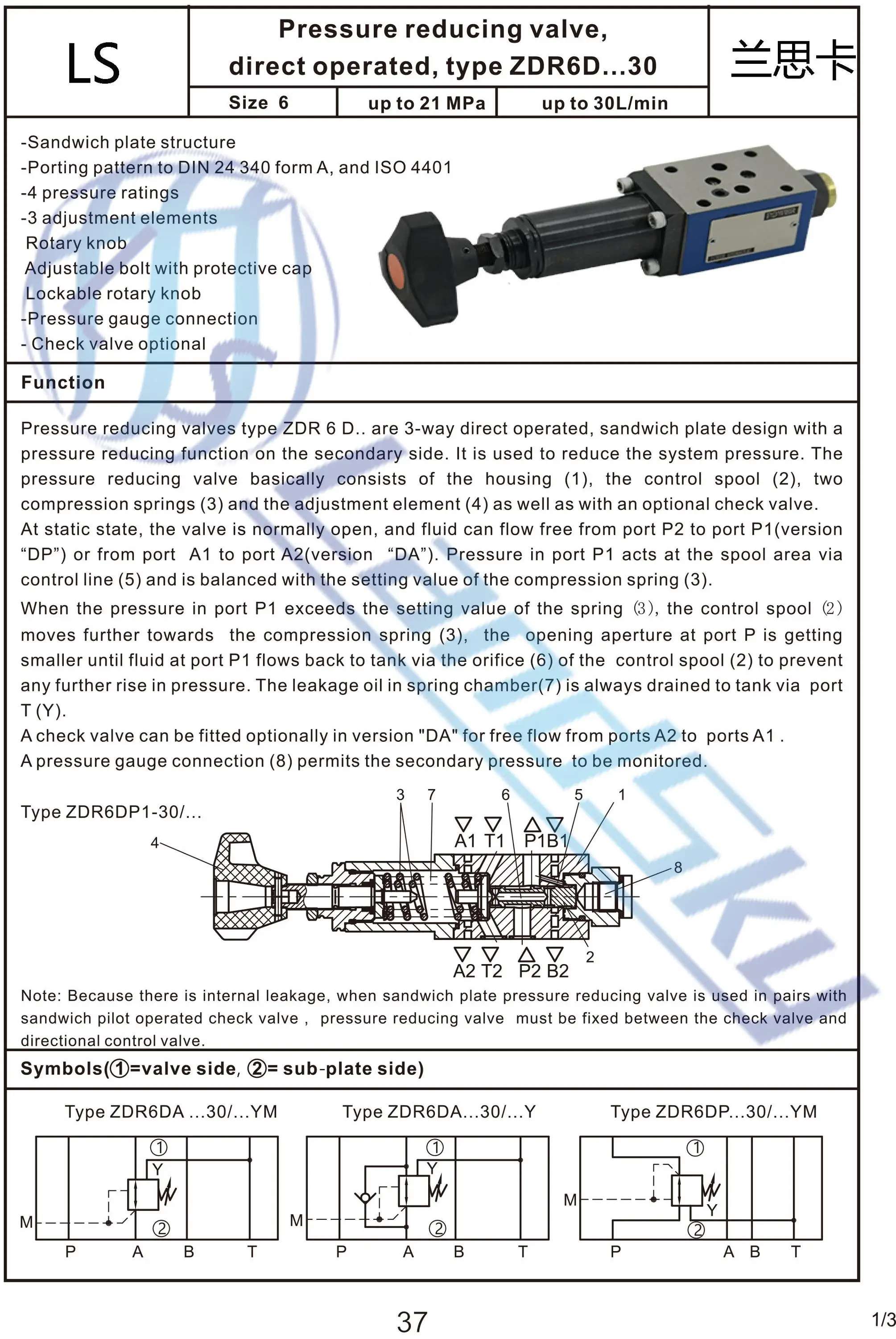 Landsky Inline Hydraulic Pressure Regulator Valve Cylinder Parts